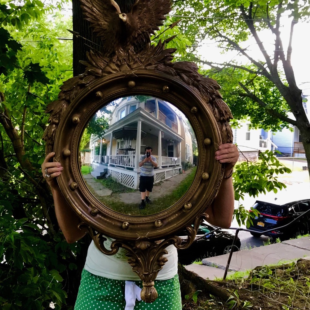 RARE ANTIQUE LARGE ORNATE FEDERAL STYLE MIRROR